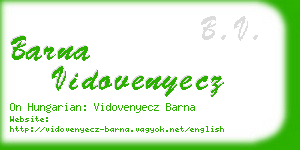 barna vidovenyecz business card